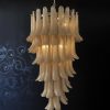Handblown Murano Petal Chandelier – 83 Glass Petals in beige glass