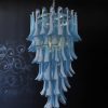 Handblown Murano Petal Chandelier – 83 Glass Petals in blue glass