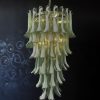 Handblown Murano Petal Chandelier – 83 Glass Petals in green glass