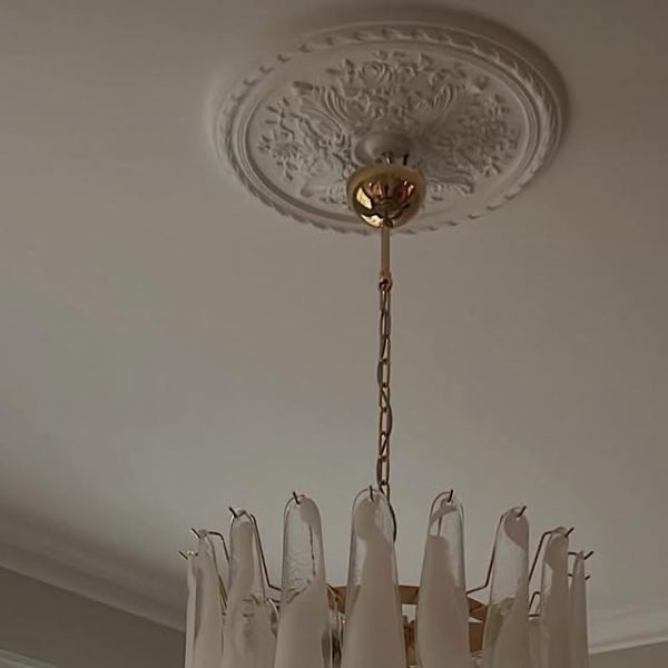 Handblown Murano Petal Chandelier – 83 Glass Petals in a Swedish home — ODO Items
