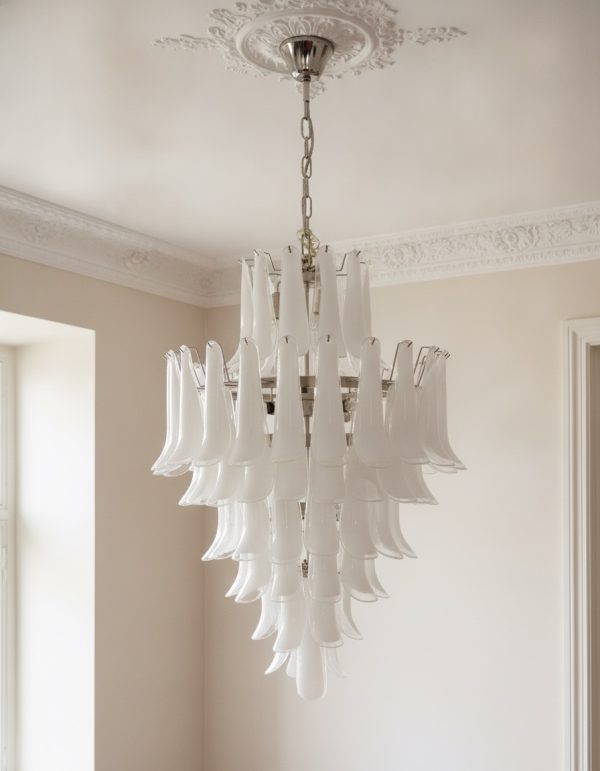 Handblown Murano Petal Chandelier – 85 Glass Petals