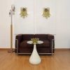 Handblown Murano Petal Wall Sconce – 10 Glass Petals – Set of 2 in green glass