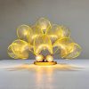 Handblown Murano Petal Wall Sconce – 10 Glass Petals – Set of 2 in green glass