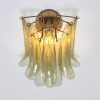 Handblown Murano Petal Wall Sconce – 10 Glass Petals – Set of 2 in green glass