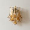 Handblown Murano Petal Wall Sconce – 10 Glass Petals – Set of 2 — single sconce on the wall