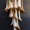 Handblown Murano Petal Wall Sconce – 16 Glass Petals – Set of 2 in amber glass