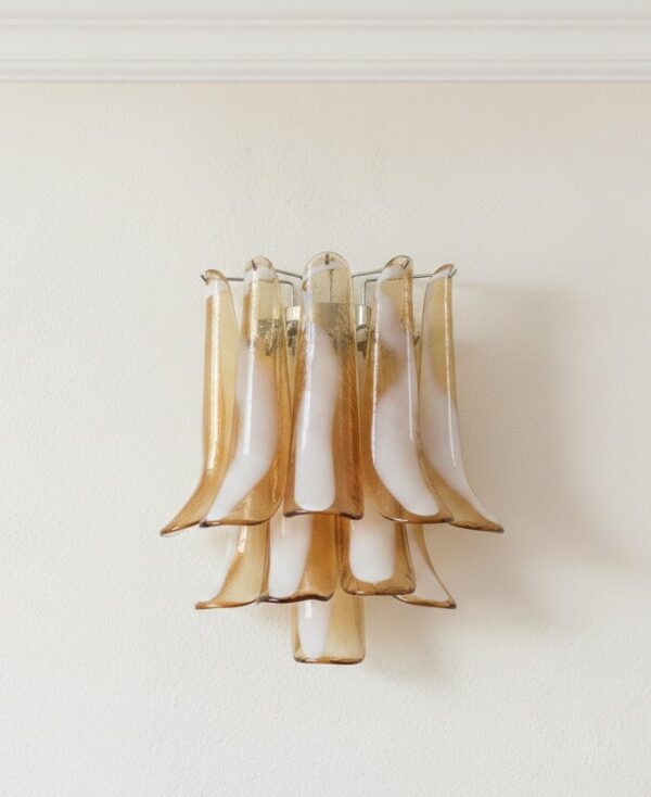 Handblown Murano Petal Wall Sconce – Set of 2 — single sconce on the wall
