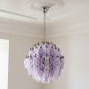 Handblown Murano Poliedri Chandelier – 140 Poliedri Glass in amethyst glass
