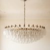 Handblown Murano Poliedri Chandelier – 185 Poliedri Glass in transparent glass