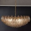 Handblown Murano Poliedri Chandelier – 185 Poliedri Glass in beige glass