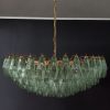Handblown Murano Poliedri Chandelier – 185 Poliedri Glass in green glass