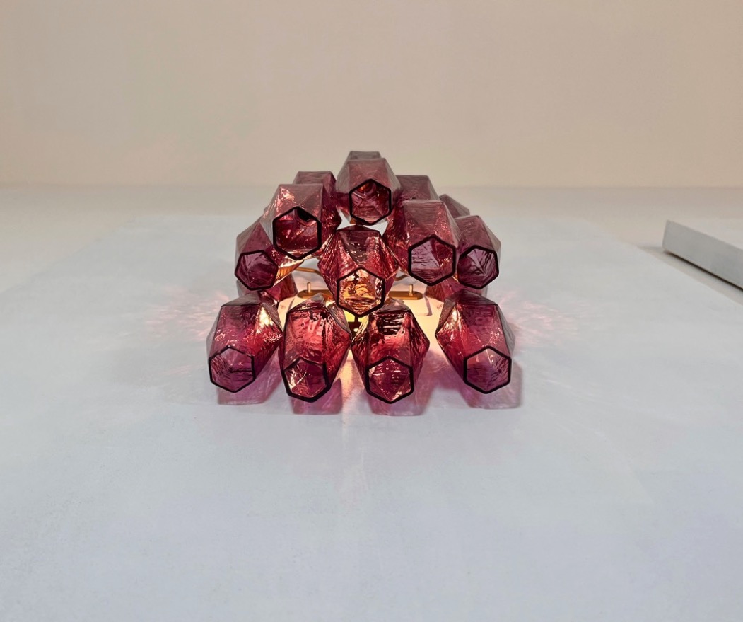 Handblown Murano Poliedri Wall Sconce – Set of 2 in amethyst glass