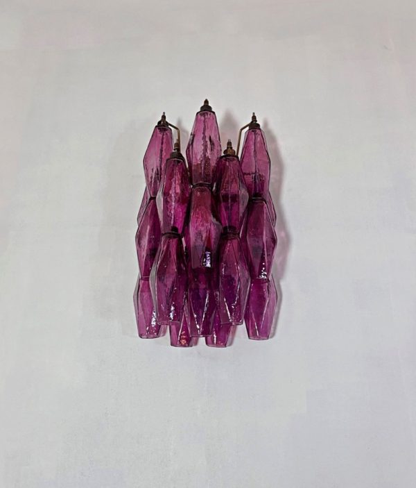 Handblown Murano Poliedri Wall Sconce – Set of 2 in amethyst glass