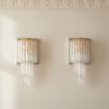 Handblown Murano Quadriedri Wall Sconce – 16 Quadriedri Glass – Set of 2 mounted on the wall