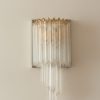 Handblown Murano Quadriedri Wall Sconce – 16 Quadriedri Glass – Set of 2 — single sconce on the wall