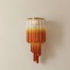 Handblown Murano Quadriedri Wall Sconce – 32 Quadriedri Glass – Set of 2 — single sconce on the wall