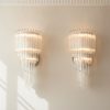 Handblown Murano Quadriedri Wall Sconce – 41 Quadriedri Glass – Set of 2 mounted on the wall