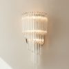 Handblown Murano Quadriedri Wall Sconce – 41 Quadriedri Glass – Set of 2 — single sconce on the wall