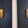 Handblown Murano Quadriedri Wall Sconce – 9 Quadriedri Glass – Set of 2 in transparent-amber glass