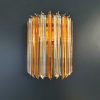 Handblown Murano Quadriedri Wall Sconce – 9 Quadriedri Glass – Set of 2 in transparent-amber glass
