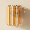 Handblown Murano Quadriedri Wall Sconce – 9 Quadriedri Glass – Set of 2 — single sconce on the wall