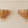 Handblown Murano Quadriedri Wall Sconce – Set of 2 mounted on the wall