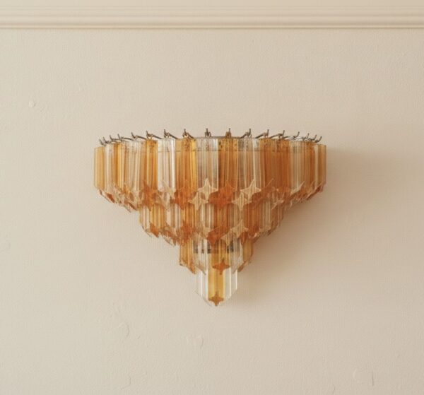 Handblown Murano Quadriedri Wall Sconce – Set of 2 — single sconce on the wall