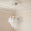 Handblown Murano Rondini Chandelier – Large under an ornate ceiling rose