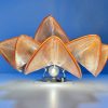 Handblown Murano Rondini Wall Sconce – 12 Rondini Glass – Set of 2 in amber glass
