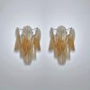Handblown Murano Rondini Wall Sconce – 12 Rondini Glass – Set of 2 in amber glass