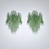 Handblown Murano Rondini Wall Sconce – 12 Rondini Glass – Set of 2 in green glass