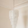 Handblown Murano Spiral Chandelier – 83 Glasses under an ornate ceiling rose