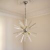Handblown Murano Sputnik Chandelier – 15 Glasses under an ornate ceiling rose