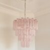 Handblown Murano Tiered Chandelier – 78 Glasses under an ornate ceiling rose