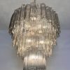Handblown Murano Tiered Chandelier – 80 Glasses in smoked glass