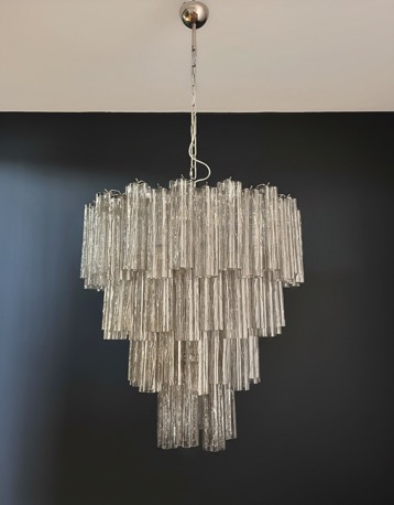 Handblown Murano Tiered Chandelier – 80 Glasses in smoked glass