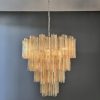 Handblown Murano Tiered Chandelier – 80 Glasses in beige glass