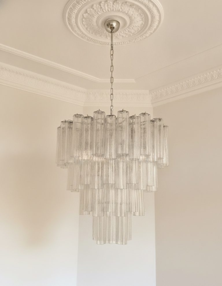 Tiered Murano chandelier with 80 glasses