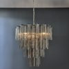 Handblown Murano Tiered Chandelier – 80 Glasses in smoked glass
