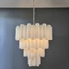 Handblown Murano Tiered Chandelier – 80 Glasses in white glass