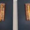 Handblown Murano Triedri Column Wall Sconce – Set of 2 in transparent-amber glass