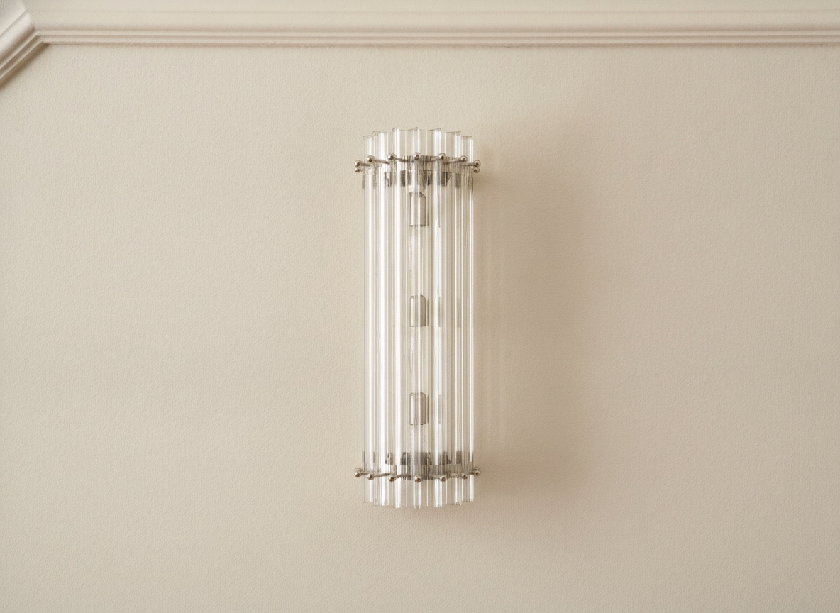 Handblown Murano Triedri Column Wall Sconce – Set of 2 — single sconce on the wall
