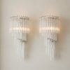 Handblown Murano Triedri Wall Sconce – 41 Triedri Glass – Set of 2 mounted on the wall