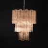 Handblown Beige Murano Tubular Chandelier – 48 Glass Prisms — Murano glass