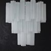 Handblown Murano Tubular Chandelier – 52 Glass Prisms in etched glass