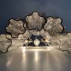 Handblown Murano Tubular Wall Sconce – 13 Glass Tubes – Set of 2 in smoked glass