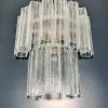 Handblown Murano Tubular Wall Sconce – 13 Glass Tubes – Set of 2 in transparent glass