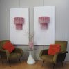 Handblown Murano Tubular Wall Sconce – 13 Glass Tubes – Set of 2 in pink glass