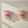Handblown Murano Tubular Wall Sconce – 13 Glass Tubes – Set of 2 mounted on the wall