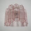 Handblown Murano Tubular Wall Sconce – 5 Glass Tubes – Set of 2 in pink glass
